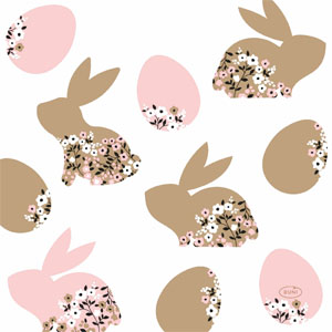 Șervețele 3-ply 33X33cm Blooming bunnies, 20buc
