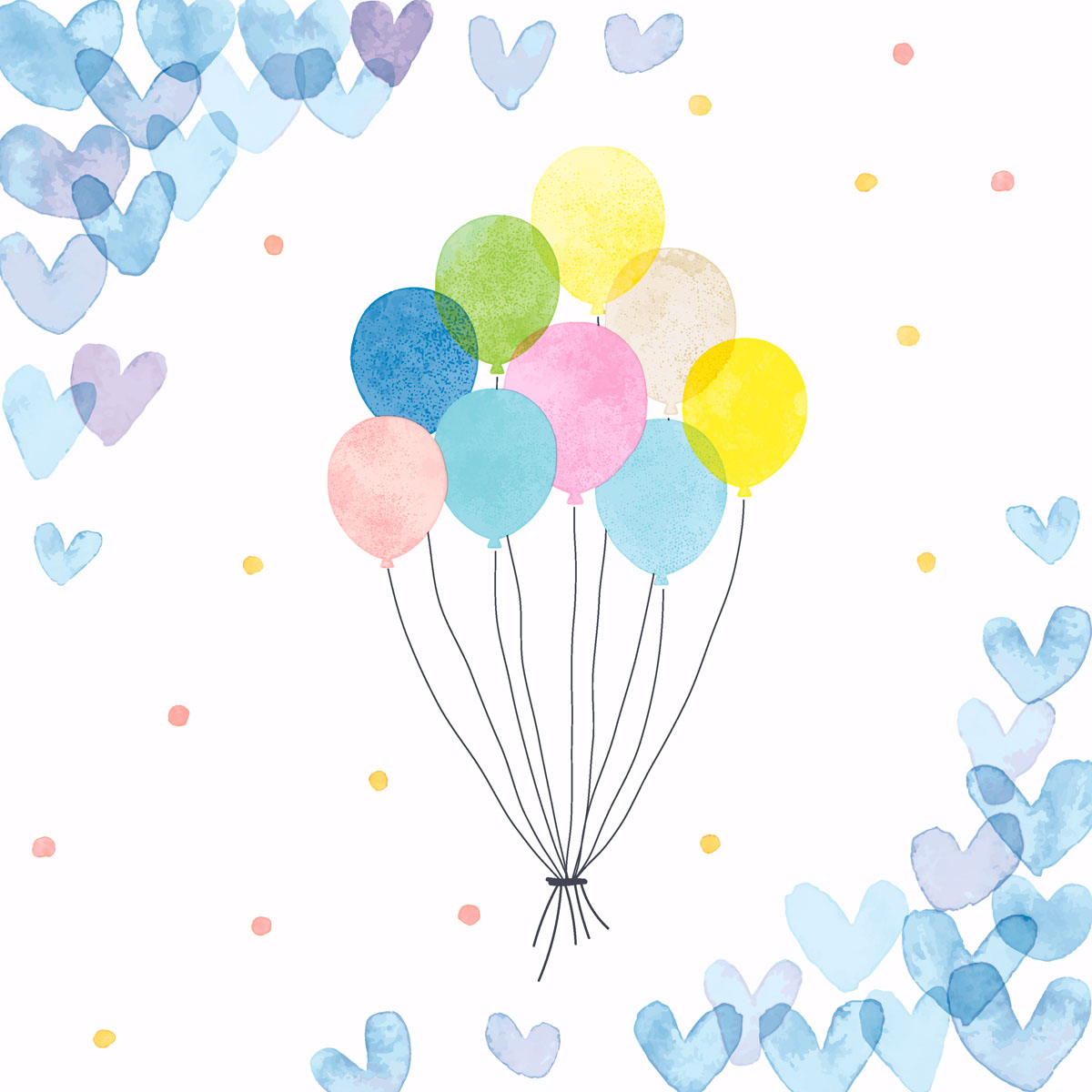 Șervețele 3-ply 33X33cm Hearts balloons, 20buc