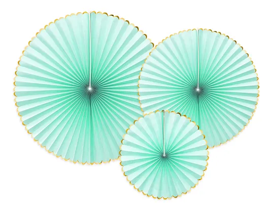 Rozete din hârtie, set 3 buc, Mint