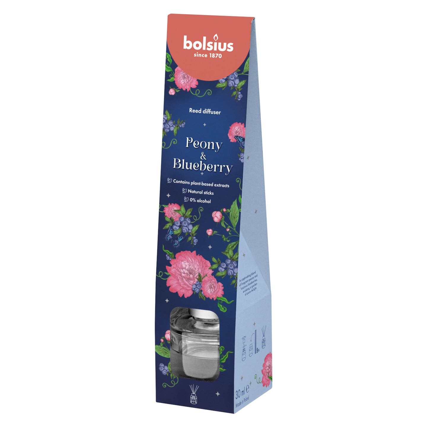 Odorizant (difuzor cu betisoare), bujori & afine 30ml