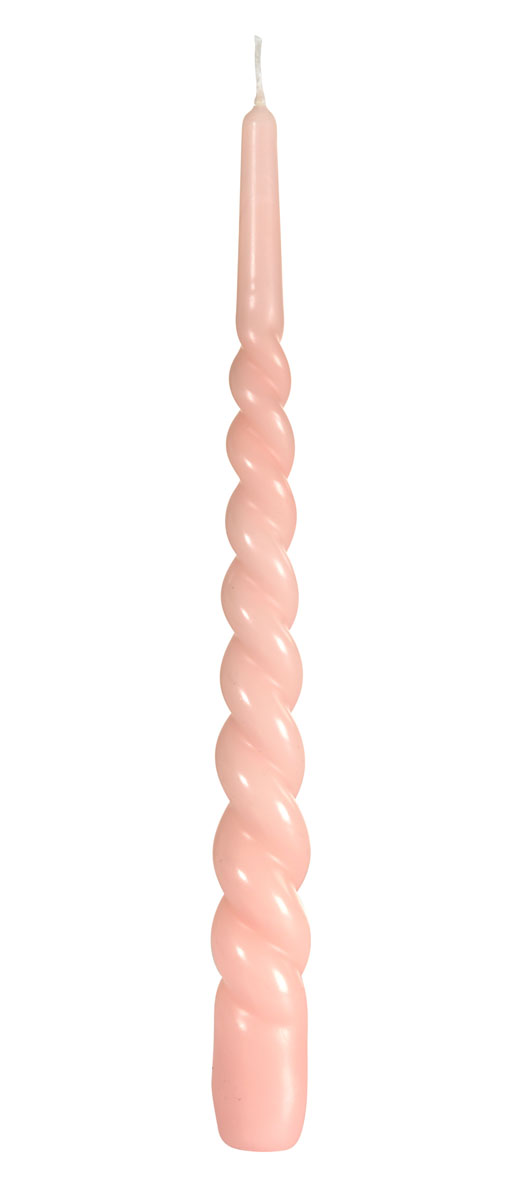 Lumanare împletită 28cm roz, 2buc