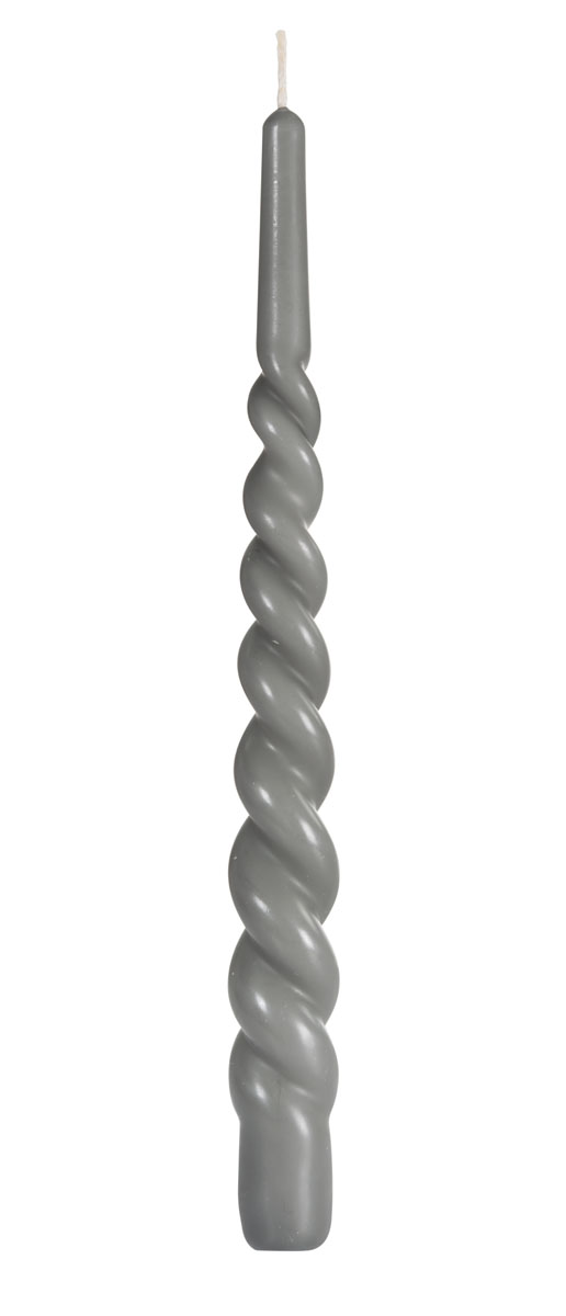 Lumanare împletită 28cm, gri, 2buc