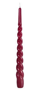 Lumanare împletită 28cm, Bordo, 2buc