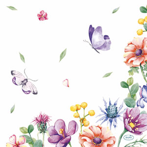 Șervețele 3-ply 33X33cm Breezy butterflies, 20buc