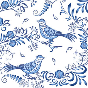 Șervețele 3-ply 33X33cm Porcelain bird, 20buc