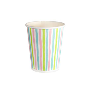 Pahare din hartie 24CL Stripes multi, 10buc