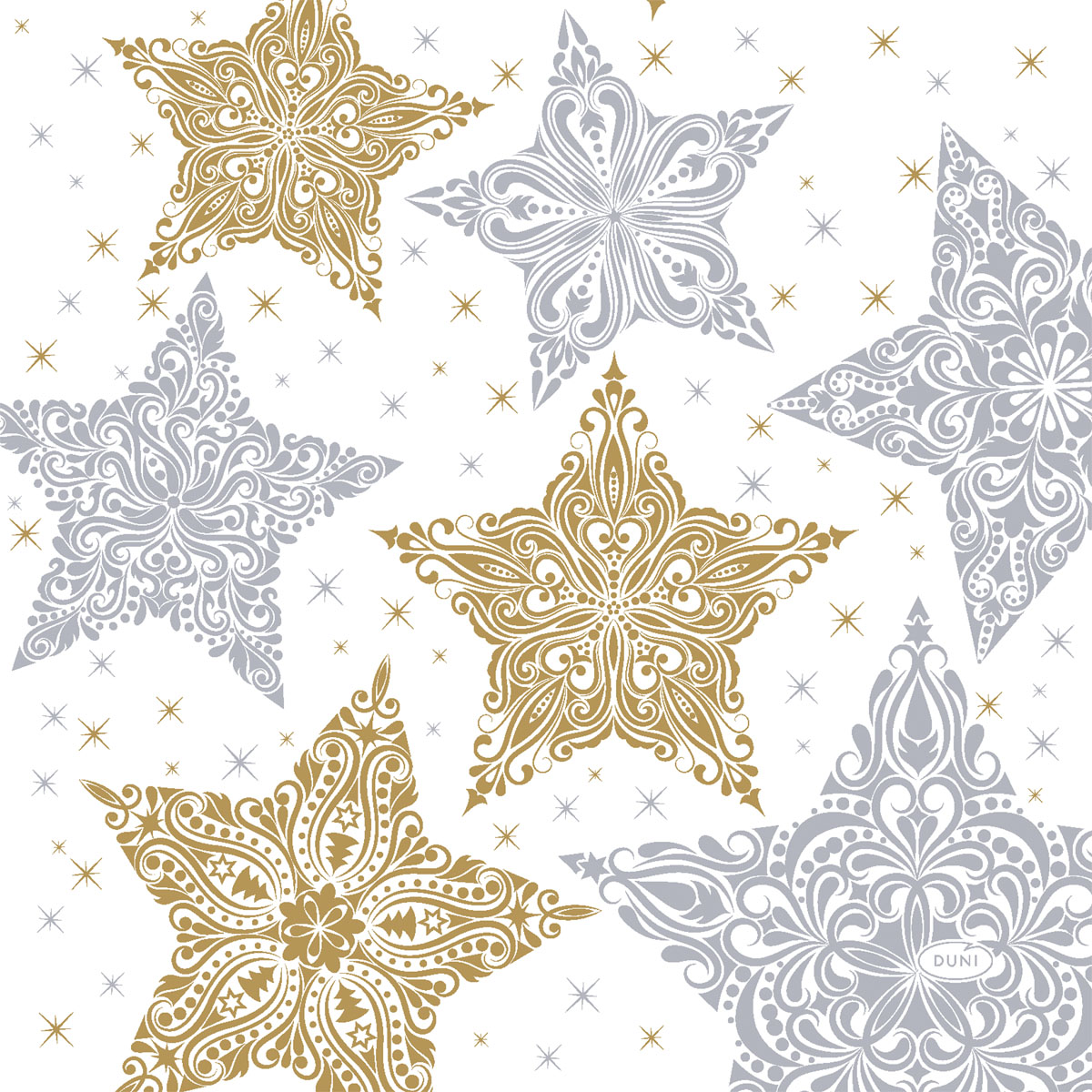Șervețele 3-ply 33X33cm Snowstars White, 20buc