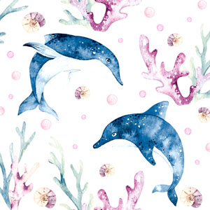 Șervețele 3-ply 33X33cm Playing dolphin, 20buc