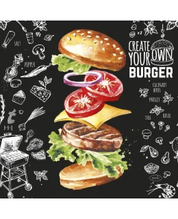 Șervețele 3-ply 33X33cm My burger, 20buc