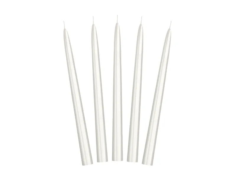Lumanare 24cm alb perlat